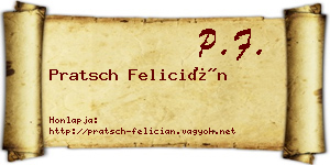 Pratsch Felicián névjegykártya